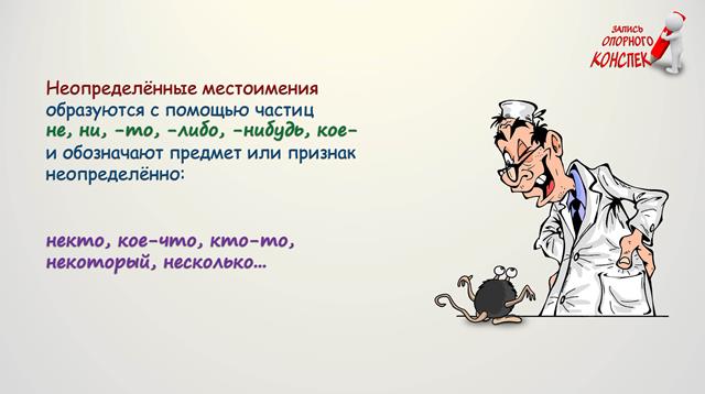 Отрицательные и неопределенные местоимения